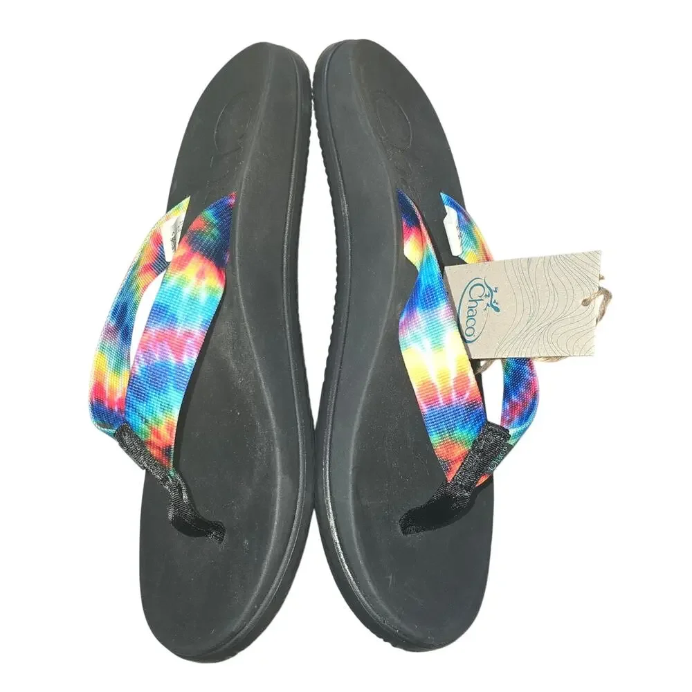 NWT, Chaco Men’s Chillos Flip Dark Tye Dye Sandals, Size 12